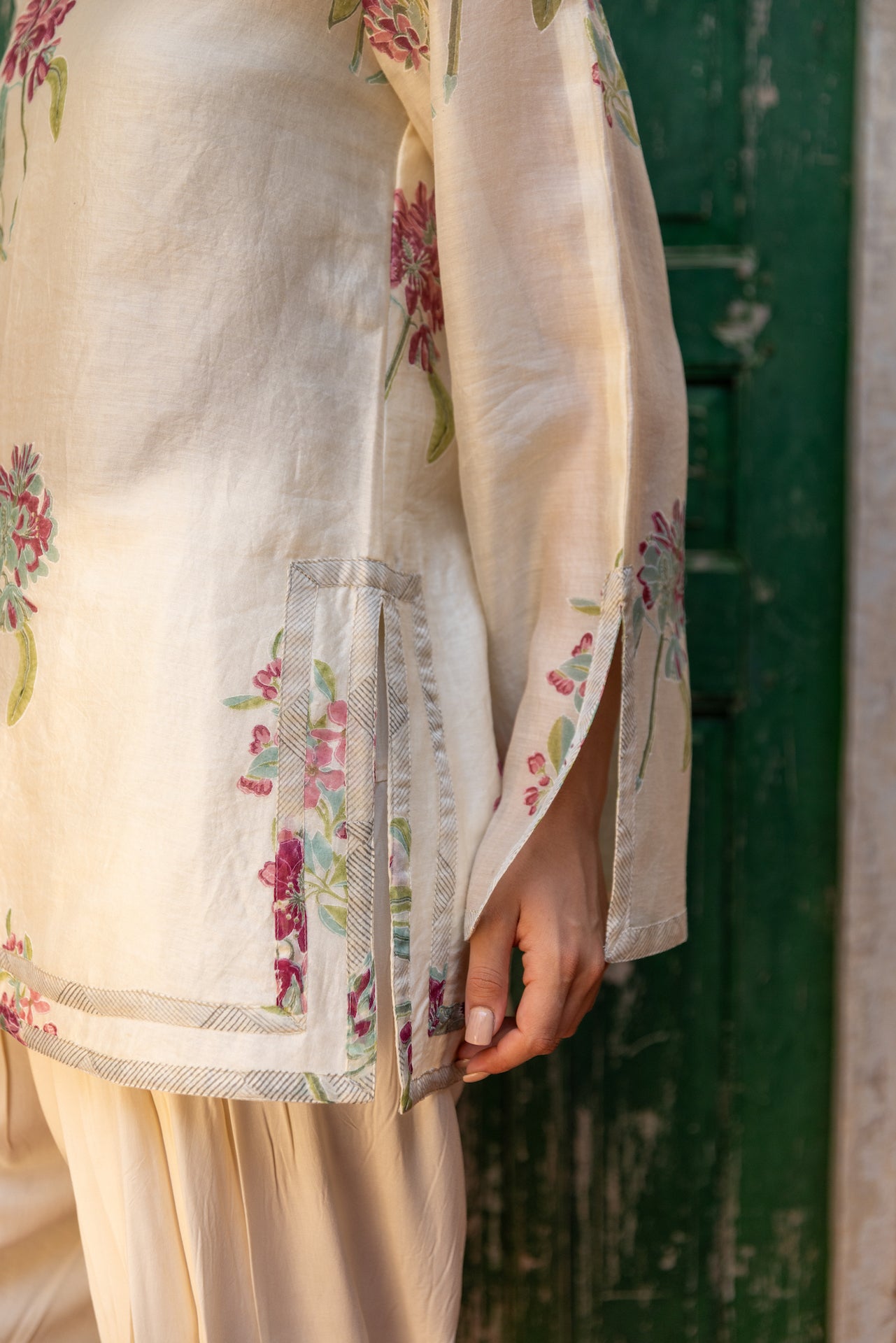 IRA CHANDERI KURTA SET