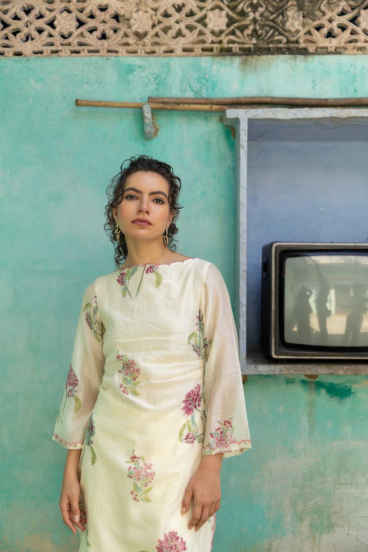 ZINNIA CHANDERI KURTA SET