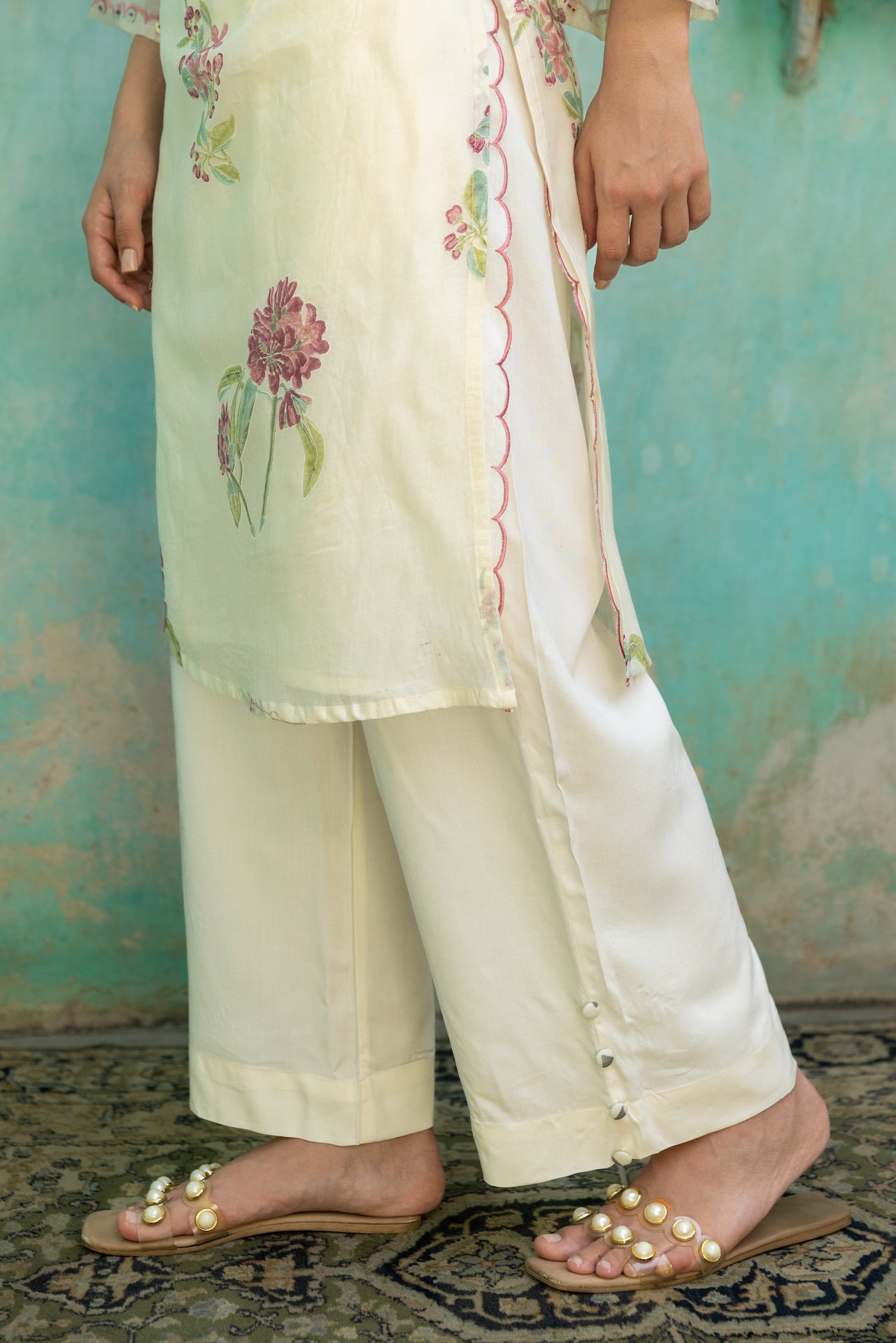 ZINNIA CHANDERI KURTA SET