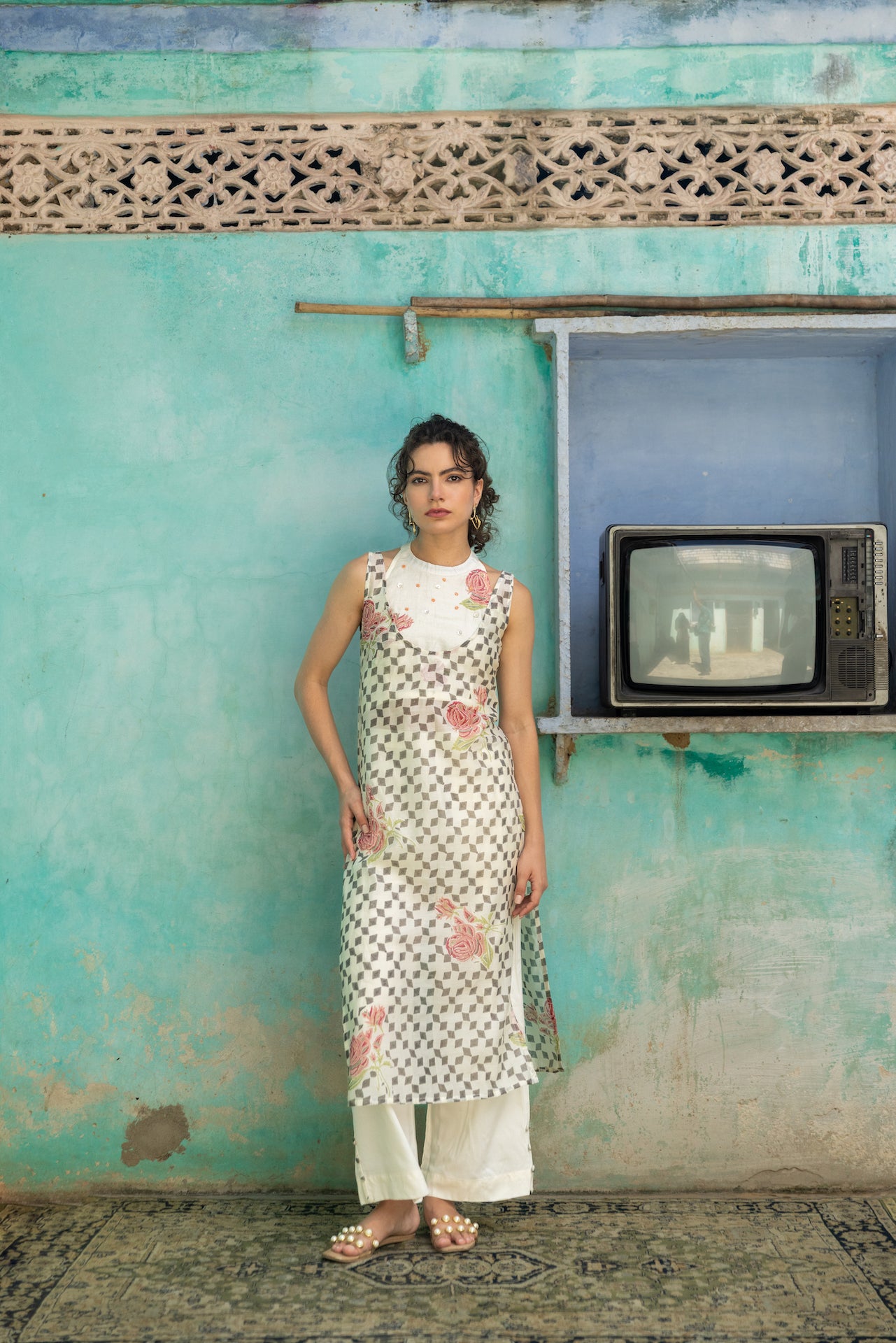 KARENA CHANDERI KURTA SET