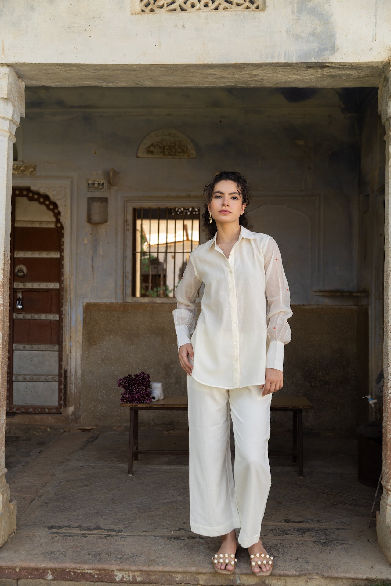 AMALA CHERRY BLOSSOM CHANDERI SHIRT
