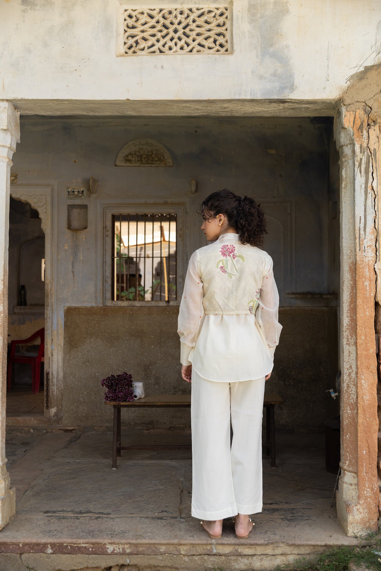 AMALA CHERRY BLOSSOM CHANDERI SHIRT