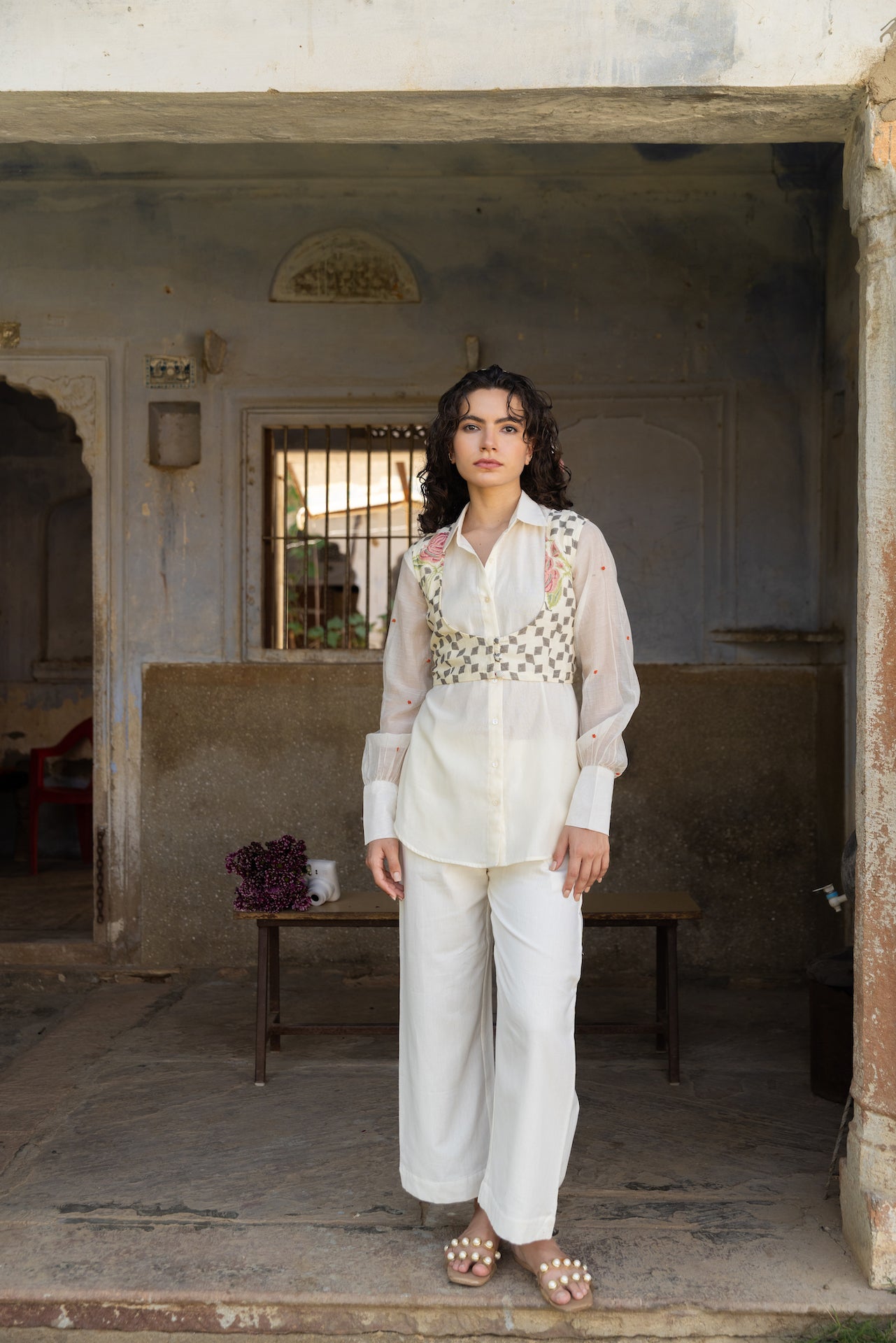 AMALA ROSE CHANDERI SHIRT