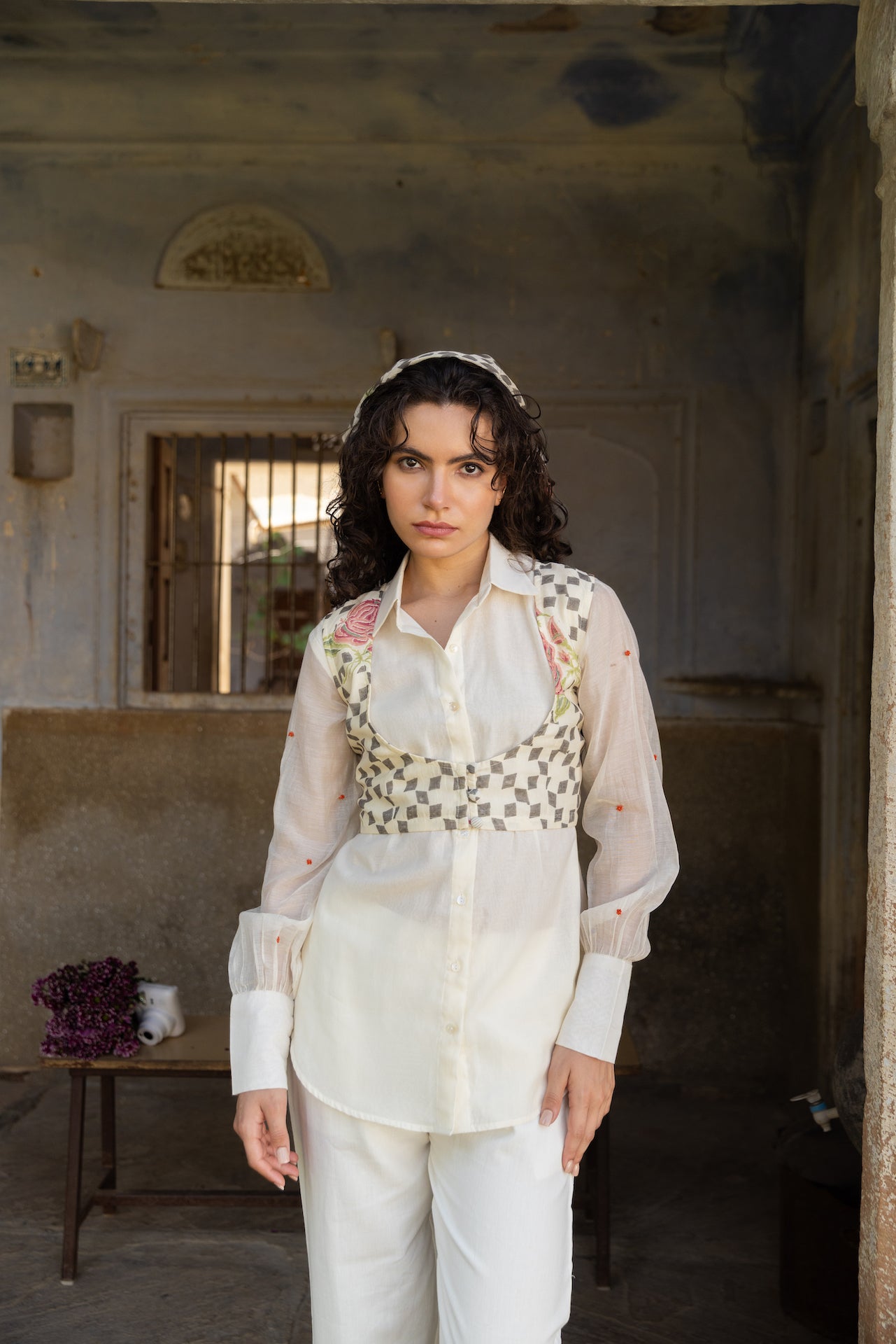 AMALA ROSE CHANDERI SHIRT