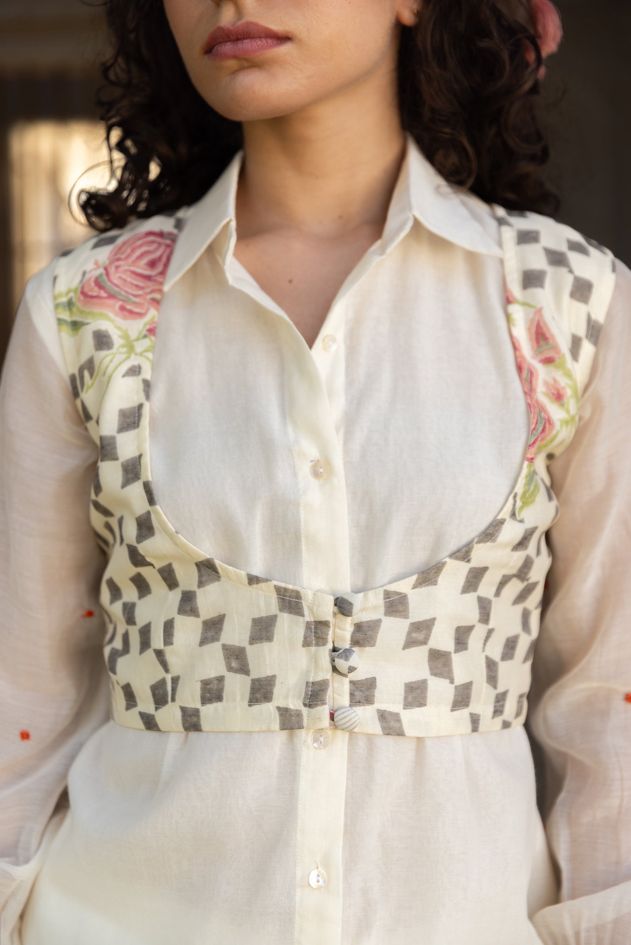 AMALA ROSE CHANDERI SHIRT