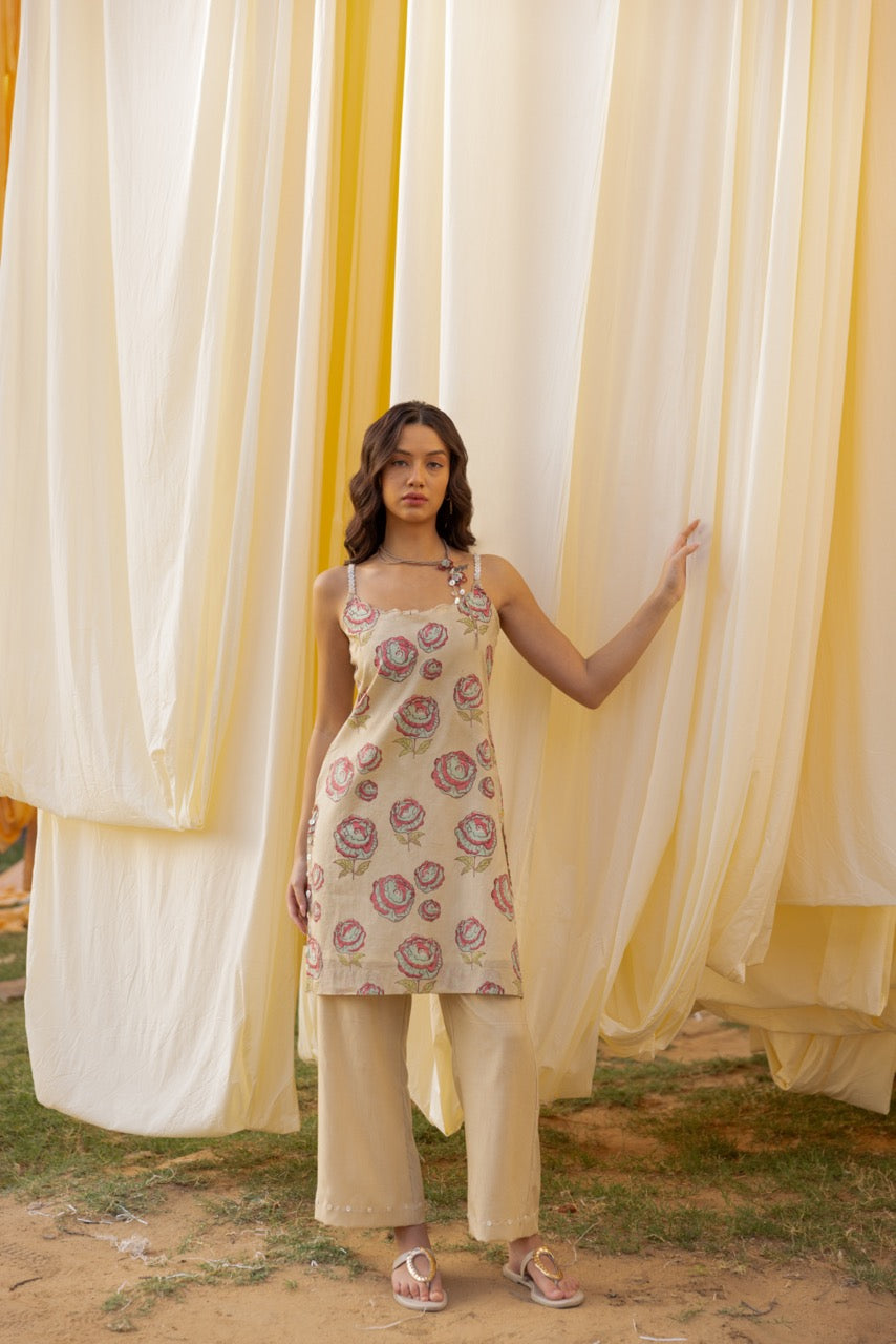 SUMMER ROSE COTTON KURTA SET