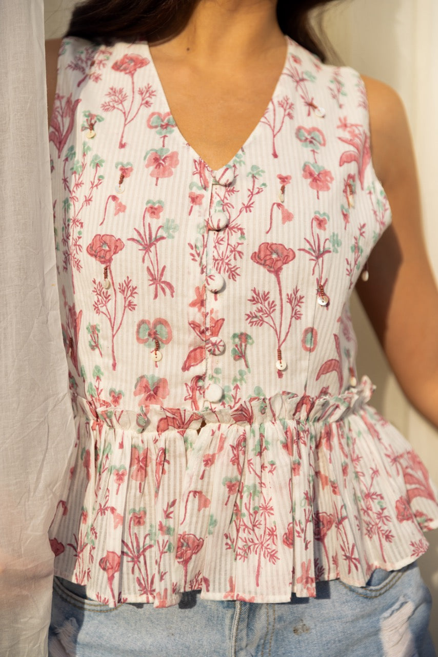 MEADOW COTTON DOBBY TOP