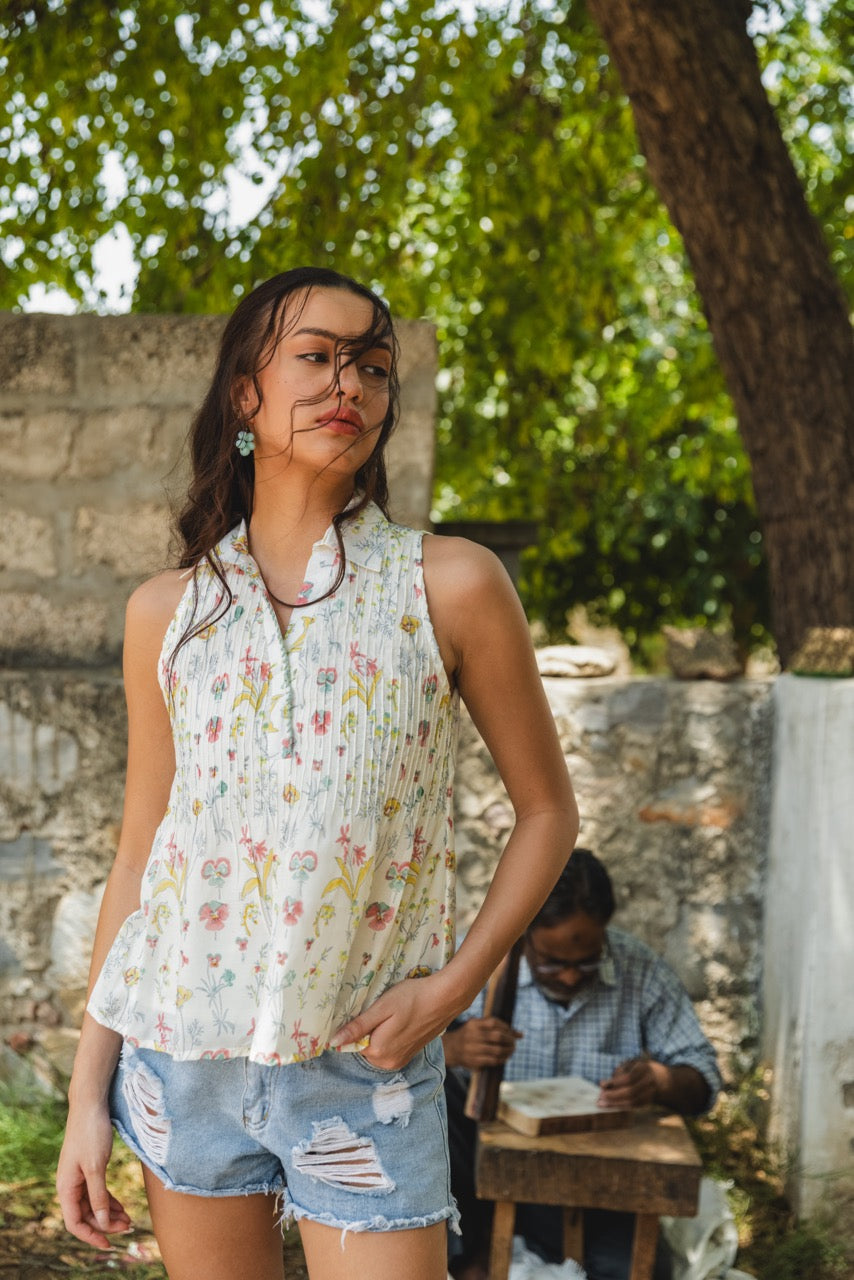 PLUM CRAZY MUSLIN SILK TOP