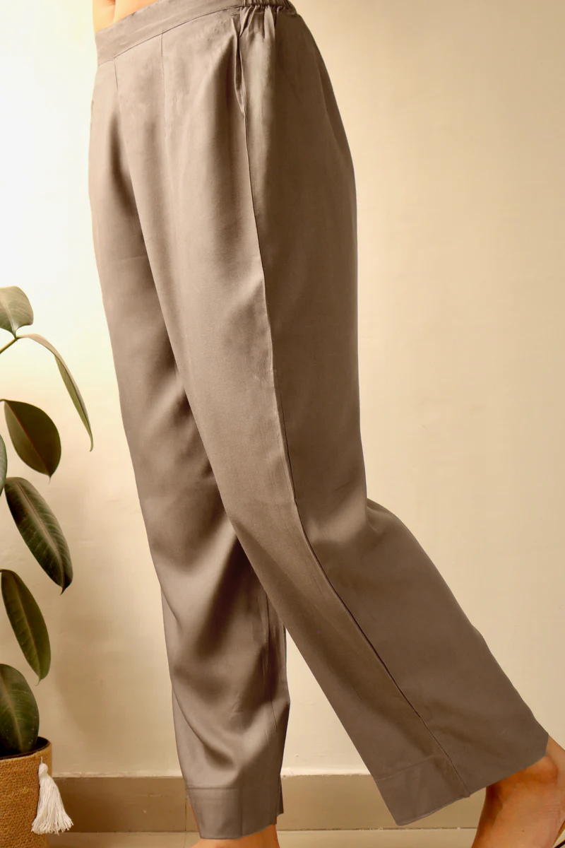 GREY PARALLELS MODAL STRAIGHT FIT PANTS