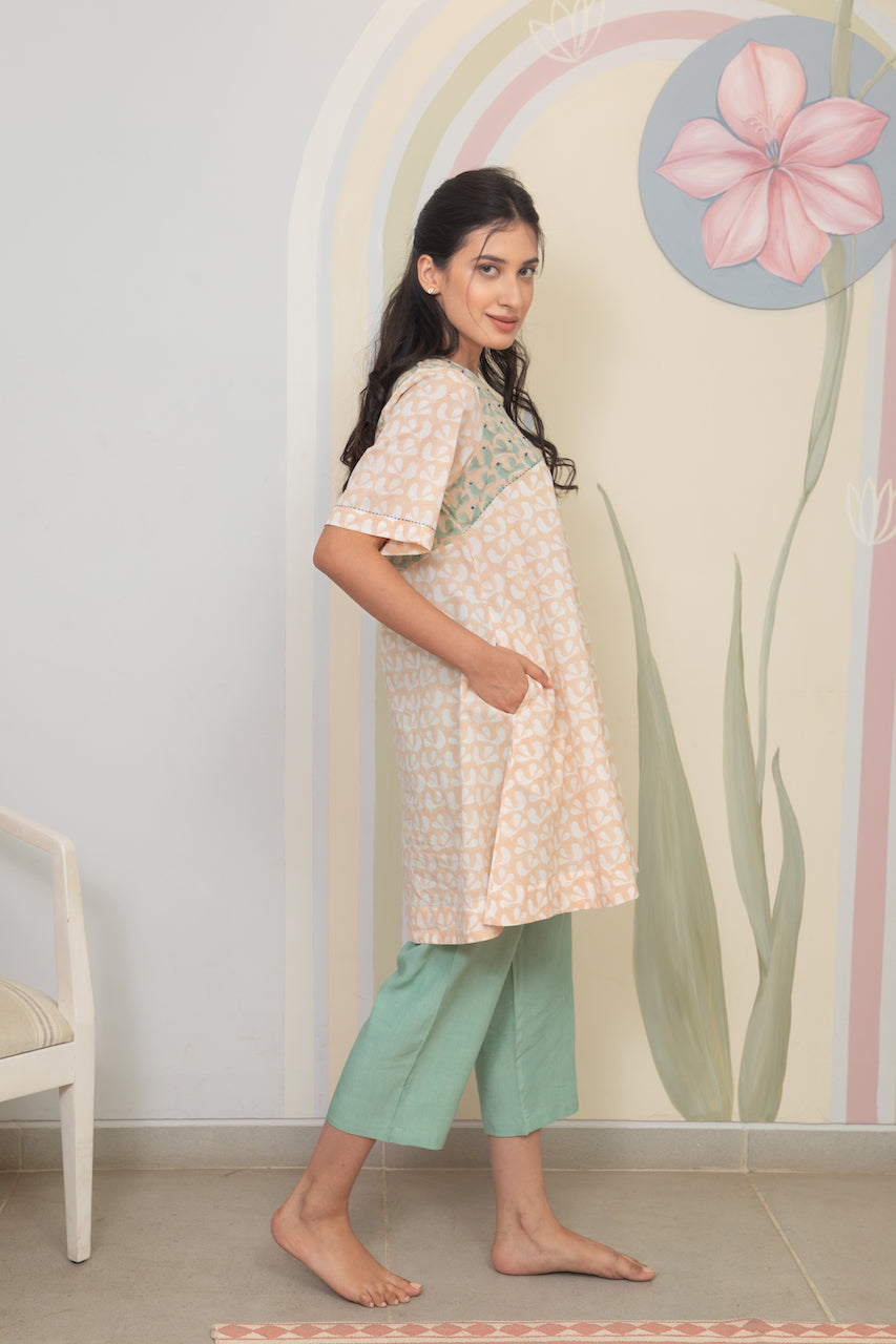 PEACH DOVE KURTA SET