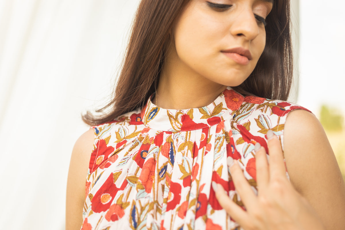 SET ME FREE- LIGHT CORAL COTTON TOP