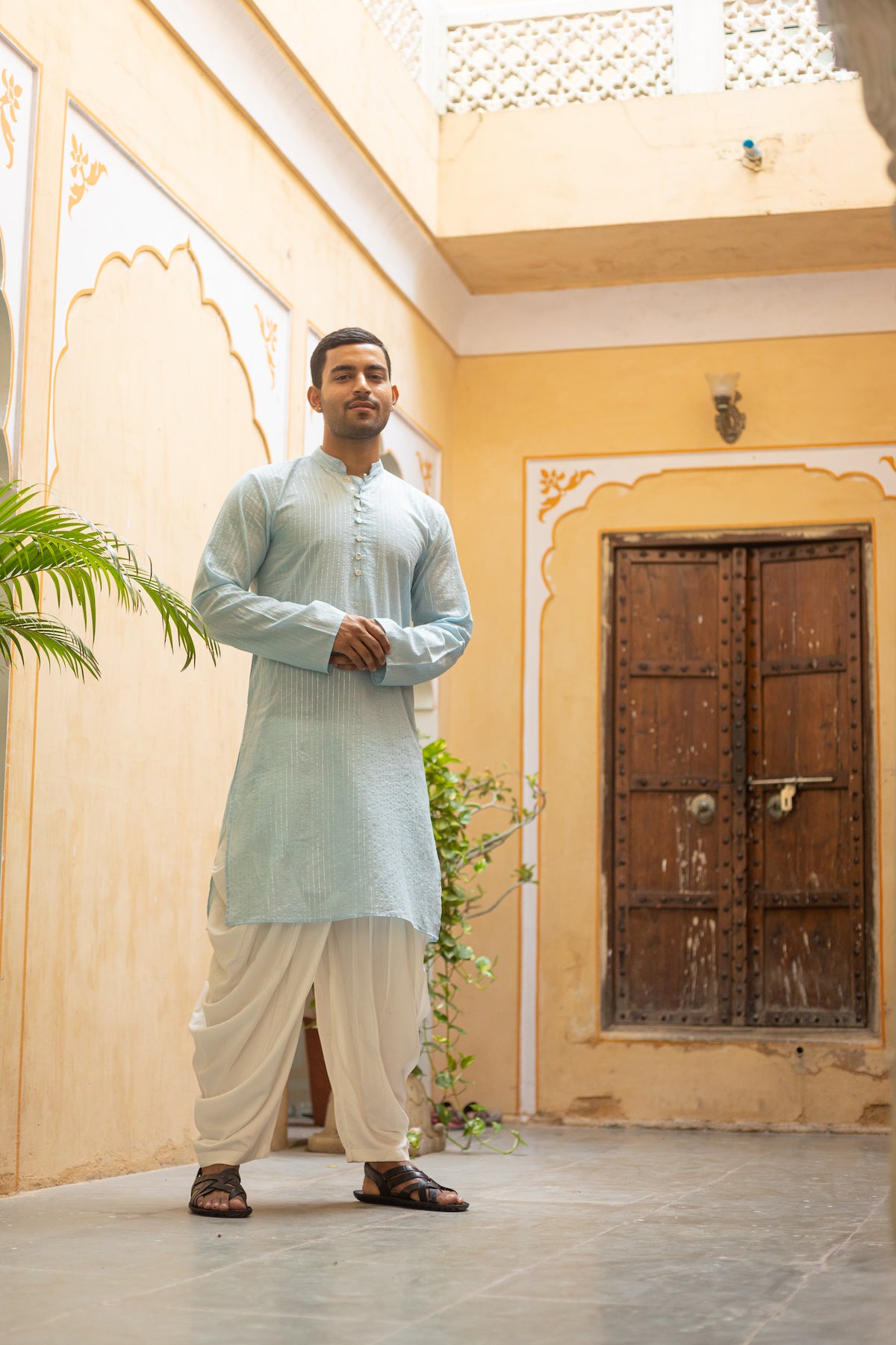 PRAHARI - POWDER BLUE KURTA SET