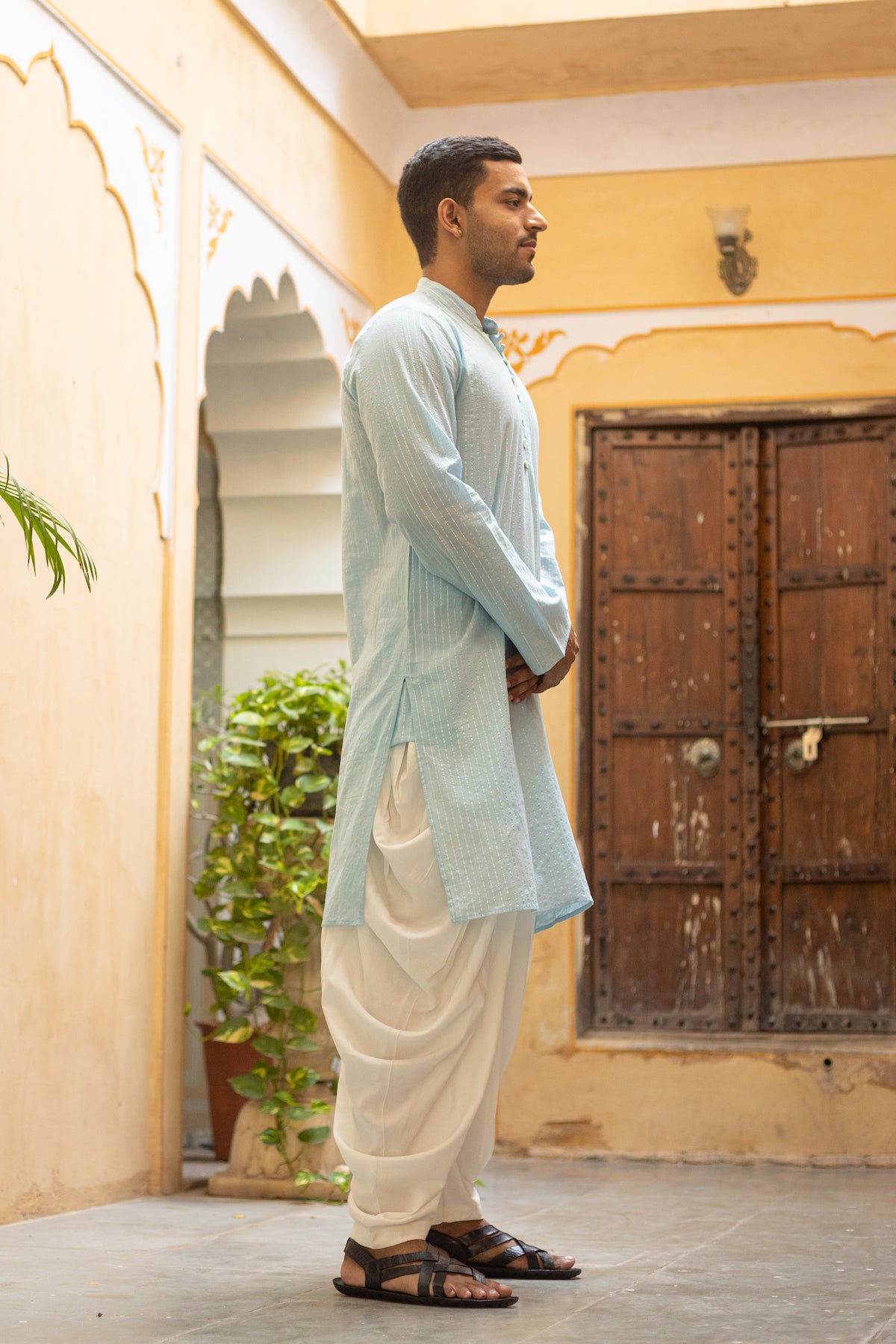 PRAHARI - POWDER BLUE KURTA SET