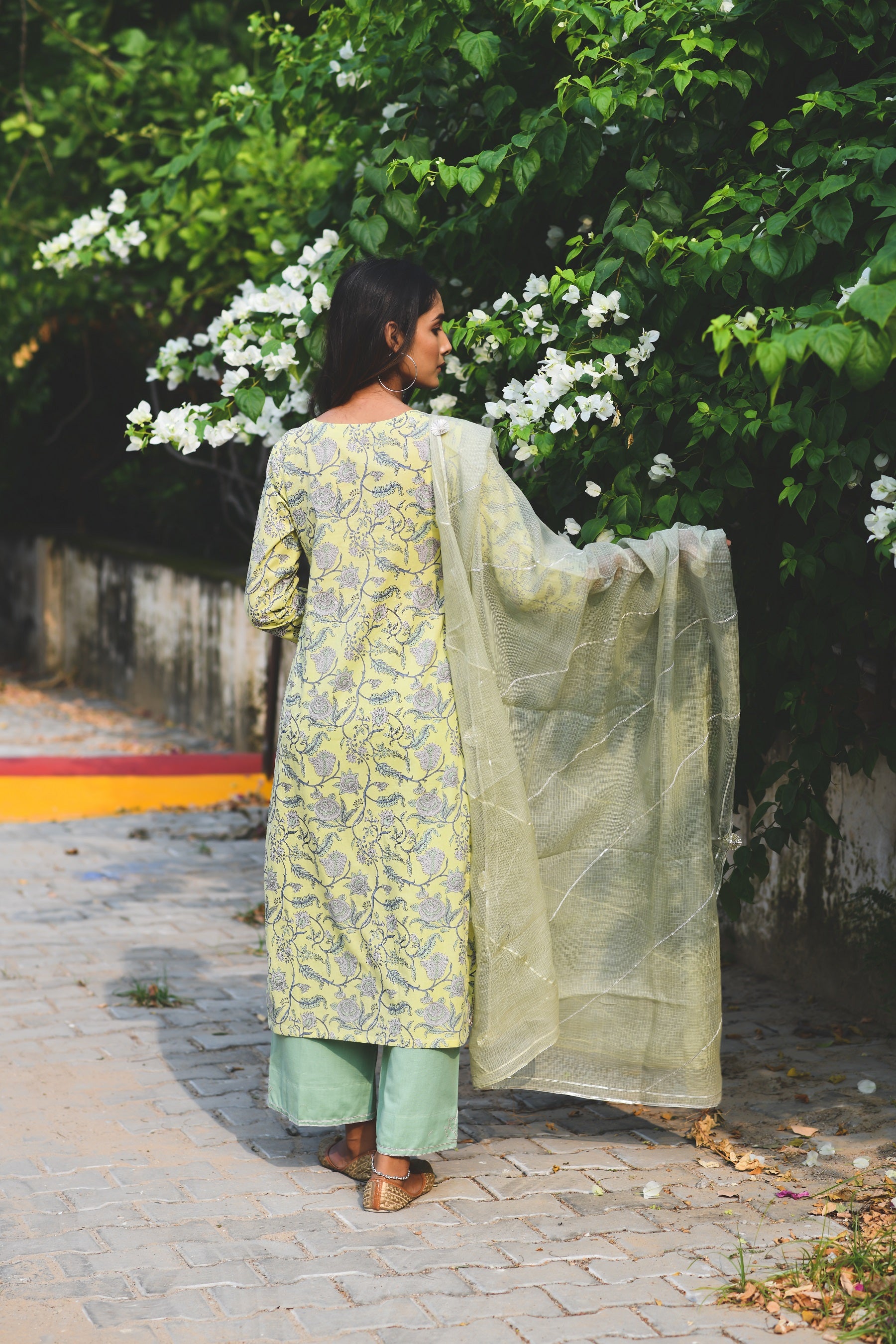 MADHUMATI GOTA PATTI KURTA- GREEN