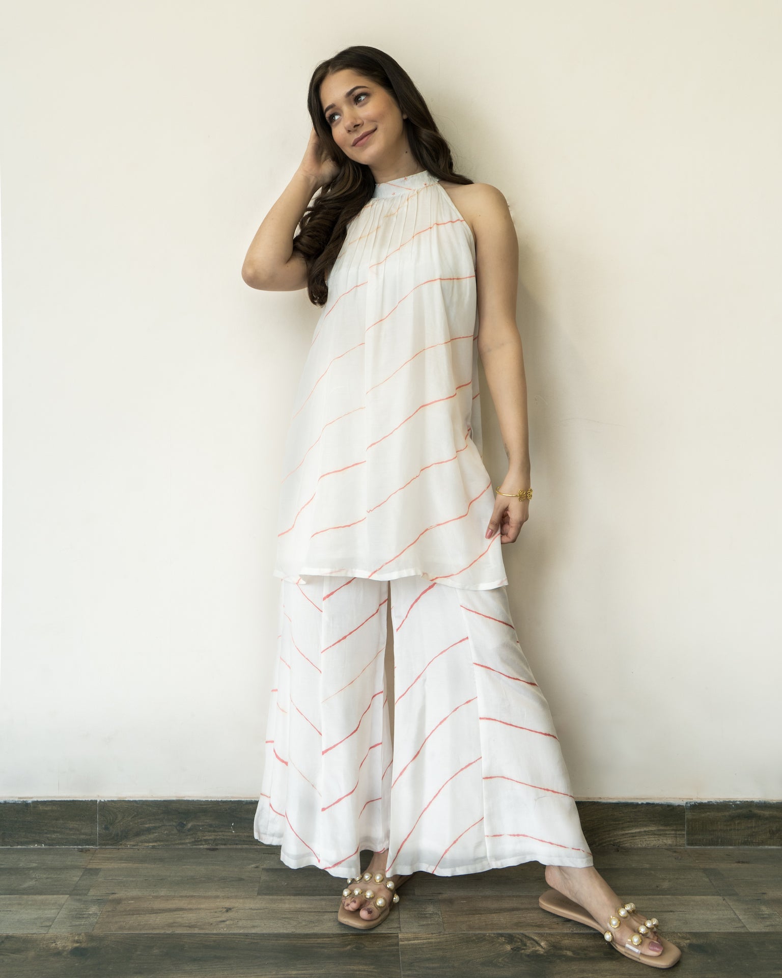 FLAMINGO LEHERIYA KURTA SET